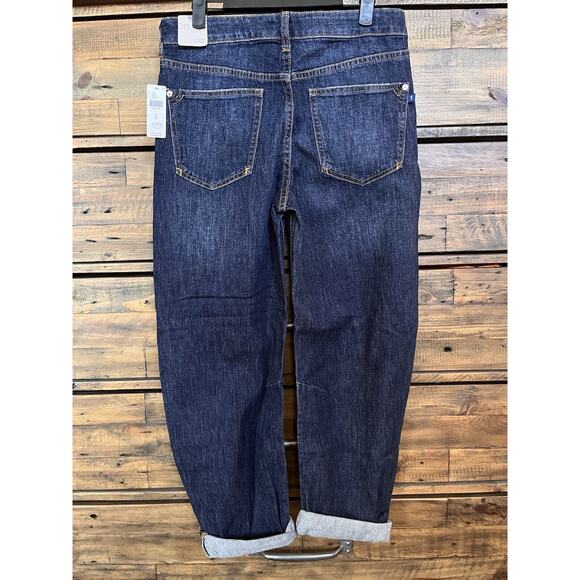 ANTHROPOLOGIE PILCRO The Bow Boyfriend Jeans Dark Distressed Denim SZ 26 NWT - Picture 4 of 16